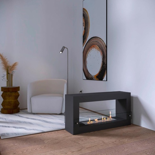 Биокамин SteelHeat WALL FRAME ONE 900 черный, стекло, стемалит SteelHeat